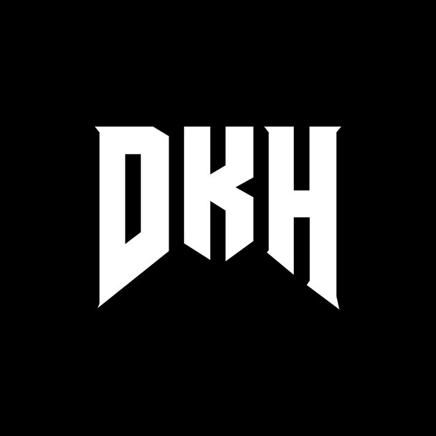 Diseño de logotipo de letra DKH para una empresa de tecnología Diseño de Logotipo DKH combinación de colores blanco y negro Diseño de diseño de logotipo DKH Vector DKH Icon DKH Alfabeto DKH Tipografía