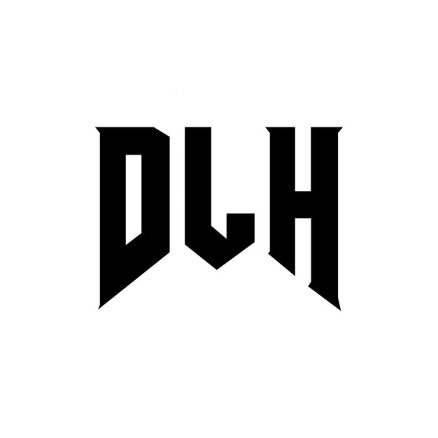 Diseño de logotipo de letra DLH para una empresa de tecnología Diseño del logotipo DLH combinación de colores blanco y negro Diseño del logó DLH Vector DLH Diseño del icono DLH Índice DLH Alfabeto DLH Tipografía