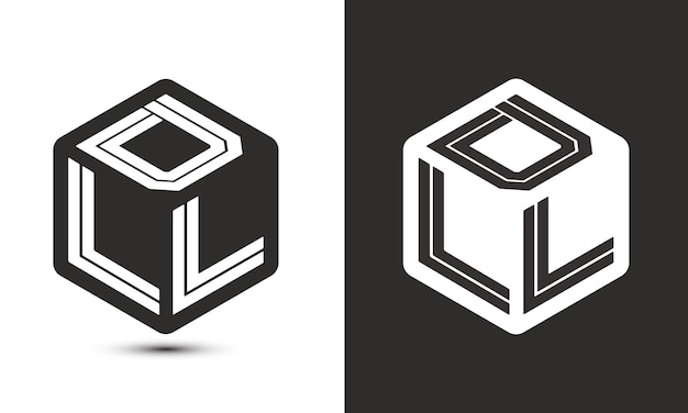 Diseño de logotipo de letra DLL con logotipo de cubo ilustrador logotipo vectorial estilo de superposición de fuente de alfabeto moderno