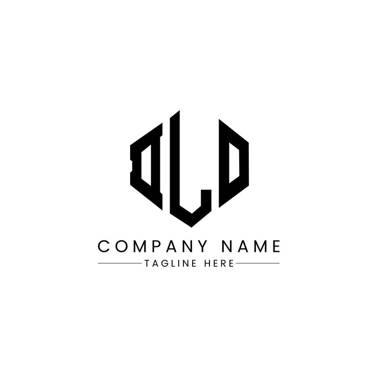 Vector diseño de logotipo de letra dlo con forma de polígono dlo polígono y forma de cubo diseño de logotipo dlo hexágono plantilla de logotipo vectorial colores blanco y negro dlo monograma logotipo de negocios y bienes raíces