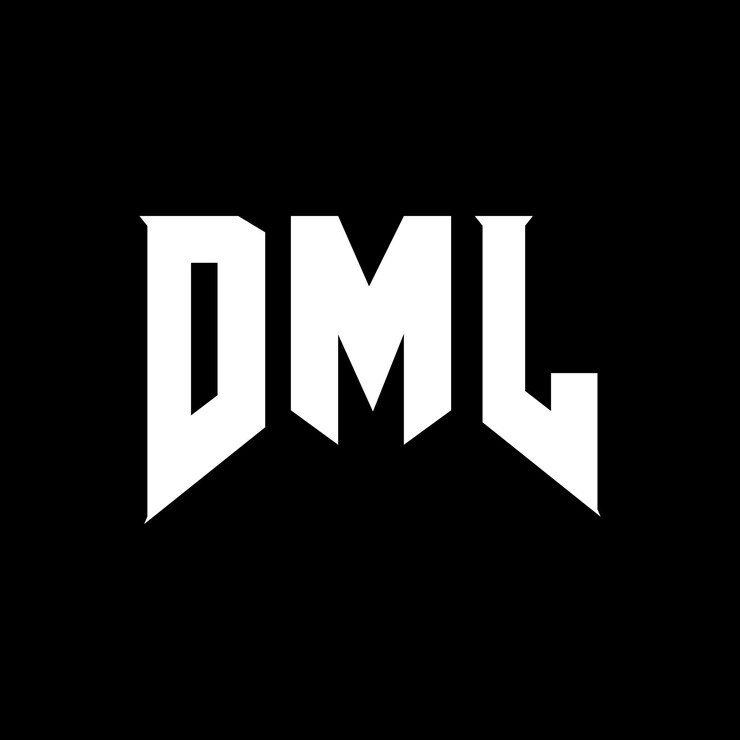 Vector diseño de logotipo de letra dml para una empresa de tecnología diseño del logotipo dml combinación de colores blanco y negro logotipo dml vector dml diseño del icono dml alfabeto dml tipografía