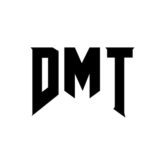 Diseño de logotipo de letra DMT para una empresa de tecnología Diseño del logotipo DMT combinación de colores blanco y negro Logotipo DMT Vector DMT Diseño del icono DMT Alfabeto DMT Tipo de diseño del logotipo