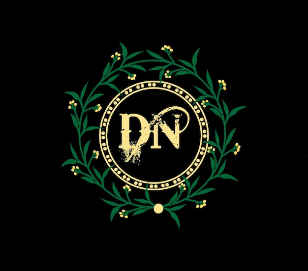 Diseño de logotipo de letra dn con forma de círculo diseño de logotipo de forma de círculo y cubo dn negocio de monograma dn