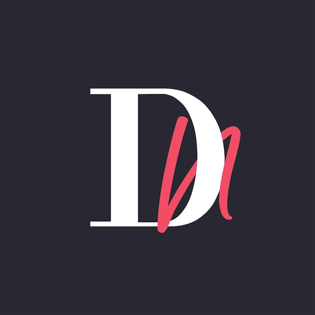 Diseño del logotipo de la letra DN perfectamente mezclado con las iniciales de la carta DN