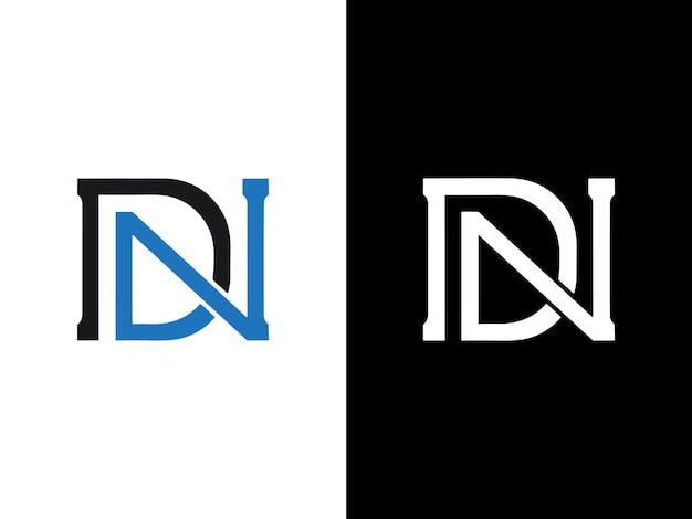 Vector diseño del logotipo de la letra dn