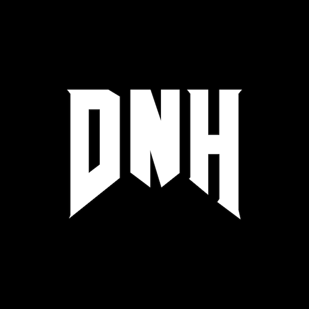 Diseño de logotipo de letra DNH para una empresa de tecnología Diseño del logotipo DNH combinación de colores blanco y negro Logotipo DNH Vector DNH Diseño del icono DNH Alfabeto DNH Tipo de diseño del logotipo