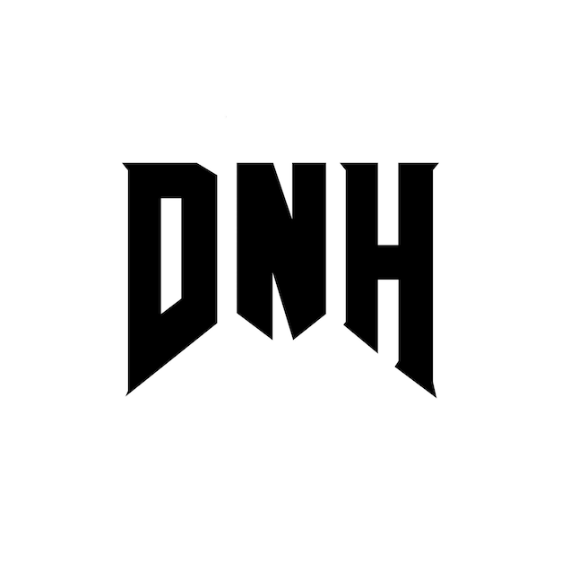 Diseño de logotipo de letra DNH para una empresa de tecnología Diseño del logotipo DNH combinación de colores blanco y negro Logotipo DNH Vector DNH Diseño del icono DNH Alfabeto DNH Tipo de diseño del logotipo