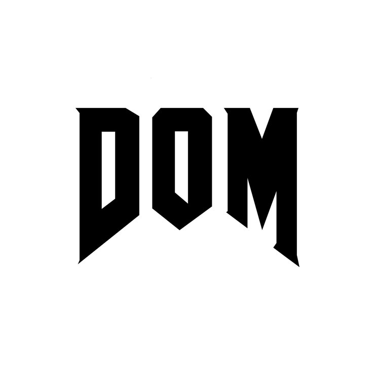 Vector diseño de logotipo de letra dom para una empresa de tecnología diseño del logotipo dom combinación de colores blanco y negro logotipo dom vector dom diseño icono dom alfabeto dom tipografía diseño del logotipo