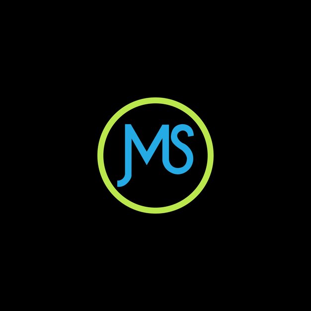 Diseño del logotipo de la letra dorada de MS con un corte creativo