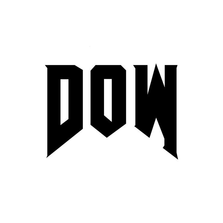 Vector diseño de logotipo de letra dow para una empresa de tecnología diseño de diseño de logotipo dow combinación de colores blanco y negro diseño de logotipo dow vector dow diseño de icono dow alfabeto dow