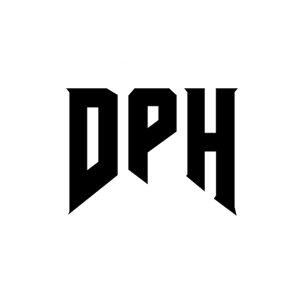 Diseño de logotipo de letra DPH para una empresa de tecnología Diseño del logotipo DPH combinación de colores blanco y negro Logotipo DPH Vector DPH Diseño del icono DPH Alfabeto DPH Tipografía diseño del logotipo
