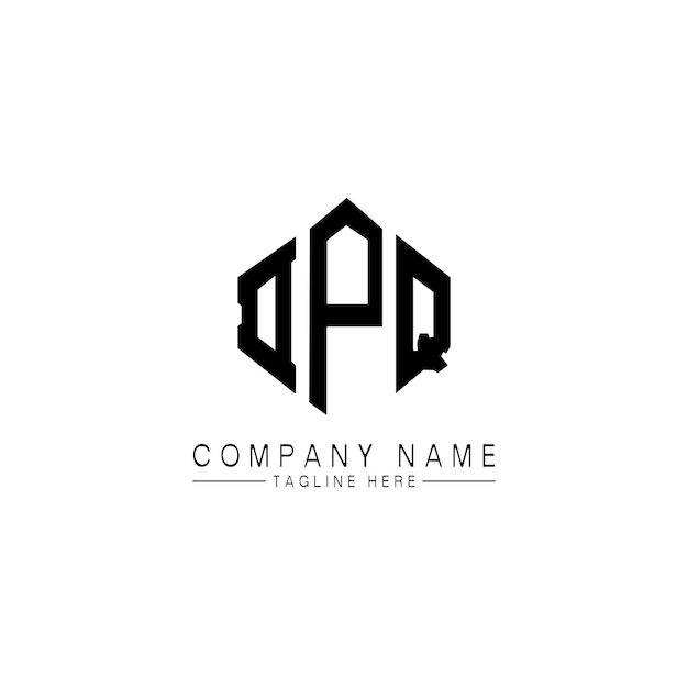 Diseño de logotipo de letra DPQ con forma de polígono DPQ polígono y forma de cubo diseño de logotipo DPQ hexágono patrón de logotipo vectorial colores blanco y negro DPQ monograma negocio y logotipo de bienes raíces