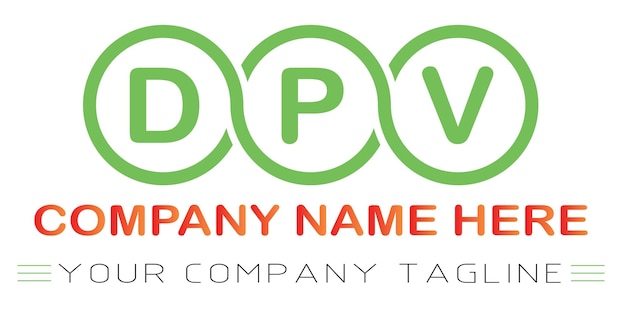 Diseño de logotipo de letra DPV