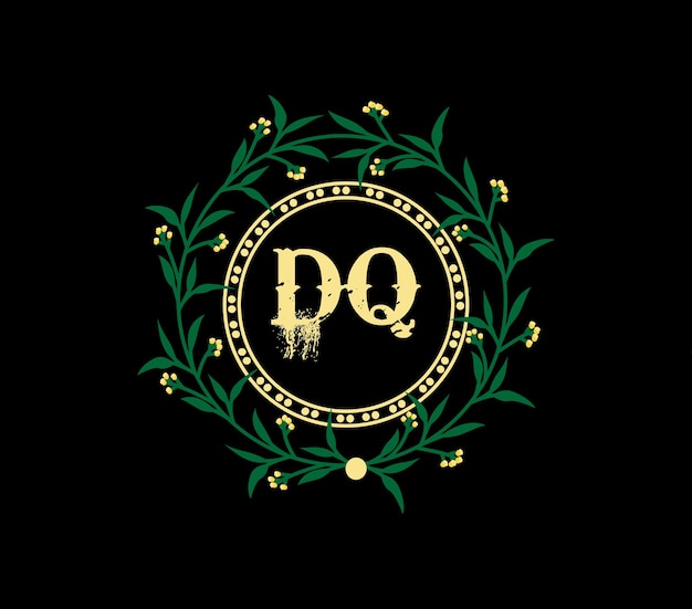 Vector diseño de logotipo de letra dq con forma de círculo diseño de logotipo de forma de círculo y cubo dq negocio de monograma dq