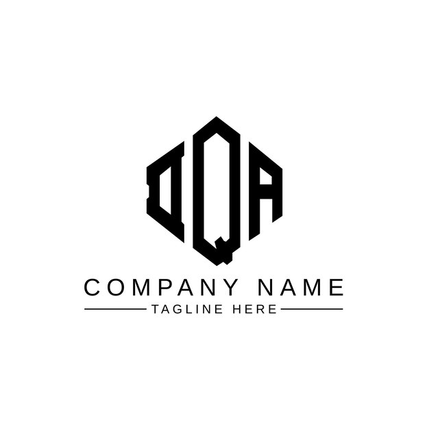 Diseño de logotipo de letra DQA con forma de polígono DQA poligono y forma de cubo diseño de logotipo DQA hexágono patrón de logotipo vectorial colores blanco y negro DQA monograma negocio y logotipo de bienes raíces