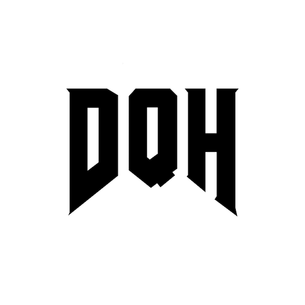 Diseño de logotipo de letra DQH para una empresa de tecnología Diseño del logotipo DQH combinación de colores blanco y negro Diseño del logó DQH Vector DQH Diseño del icono DQH Icon DQH Alfabeto DQH Tipografía