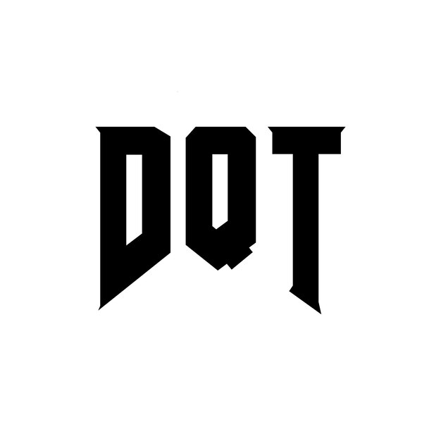 Diseño de logotipo de letra DQT para una empresa de tecnología Diseño de Logotipo DQT combinación de colores blanco y negro Logotipo D QT vectorial Diseño DQT Icono D QT Alfabeto D QT Tipografía Diseño del logotipo