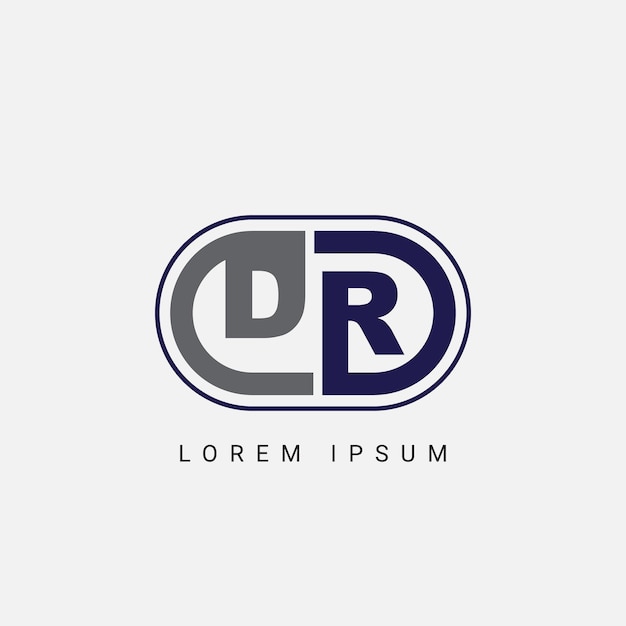 Diseño del logotipo de la letra DR o RD con un diseño inicial de la letra de corte creativo