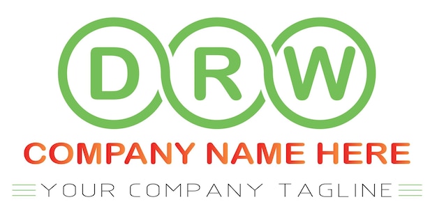 Diseño de logotipo de letra DRW