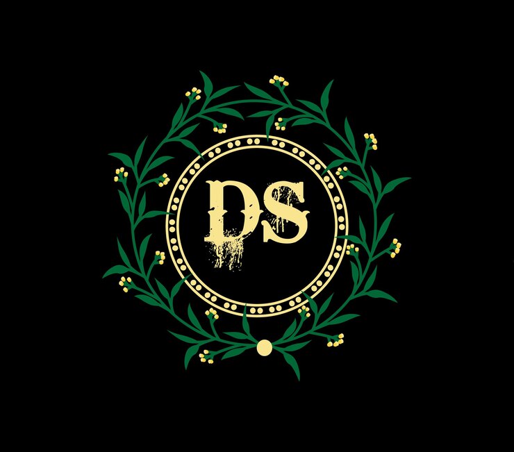 Vector diseño de logotipo de letra ds con forma de círculo diseño de logotipo de forma de círculo y cubo ds negocio de monograma ds