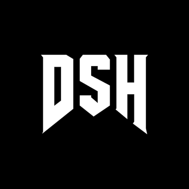 Diseño de logotipo de letra DSH para una empresa de tecnología Diseño de Logotipo DSH combinación de colores blanco y negro DSH logotipo DSH vector DSH diseño DSH icono DSH alfabeto DSH tipografía diseño de logotipo