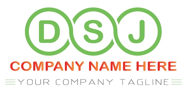 Diseño de logotipo de letra DSJ