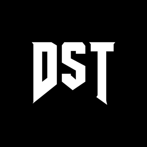 Diseño de logotipo de letra DST para una empresa de tecnología Diseño del logotipo DST combinación de colores blanco y negro Logotipo DST Vector Diseño DST Icono DST Alfabeto DST Tipografía diseño del logotipo