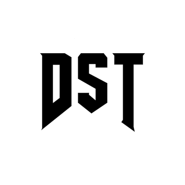 Diseño de logotipo de letra DST para una empresa de tecnología Diseño del logotipo DST combinación de colores blanco y negro Logotipo DST Vector Diseño DST Icono DST Alfabeto DST Tipografía diseño del logotipo