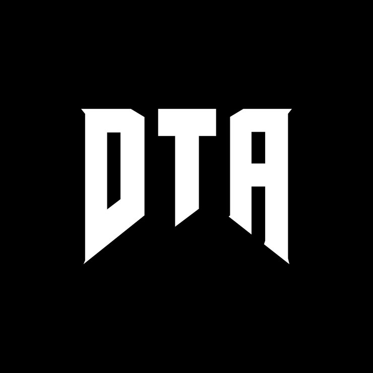 Vector diseño de logotipo de letra dta para una empresa de tecnología diseño del logotipo dta combinación de colores blanco y negro logotipo dta vector dta diseño icono dta alfabeto dta tipografía diseño del logotipo