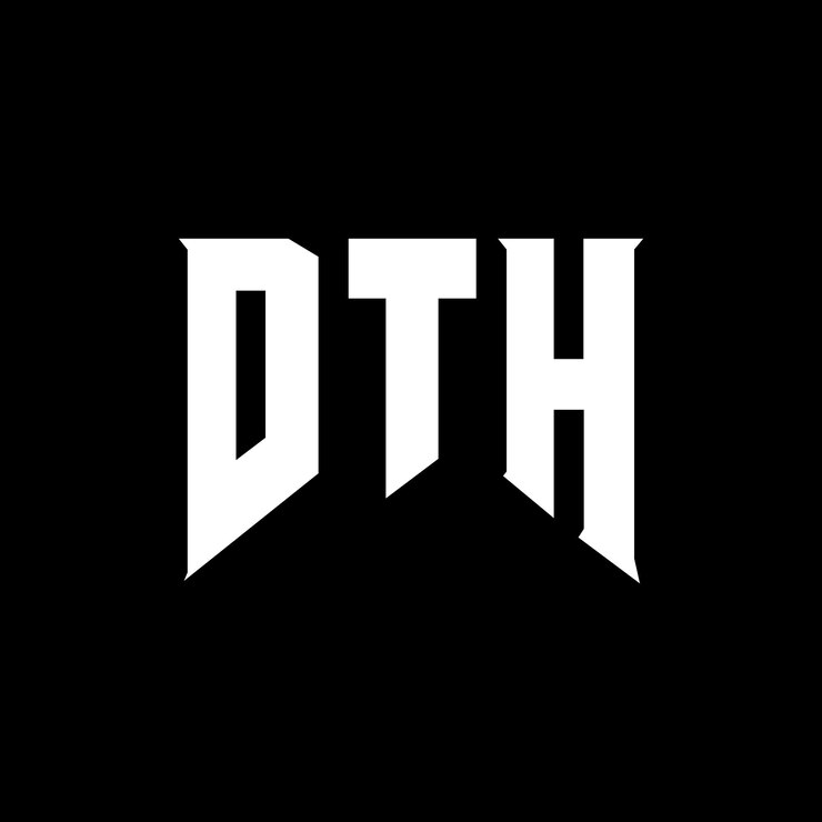 Vector diseño de logotipo de letra dth para una empresa de tecnología diseño del logotipo dth combinación de colores blanco y negro logotipo dth vector dth diseño icono dth alfabeto dth tipografía diseño del logotipo