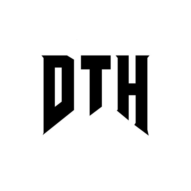 Diseño de logotipo de letra DTH para una empresa de tecnología Diseño del logotipo DTH combinación de colores blanco y negro Logotipo DTH vector DTH diseño Icono DTH alfabeto DTH tipografía Diseño del Logotipo