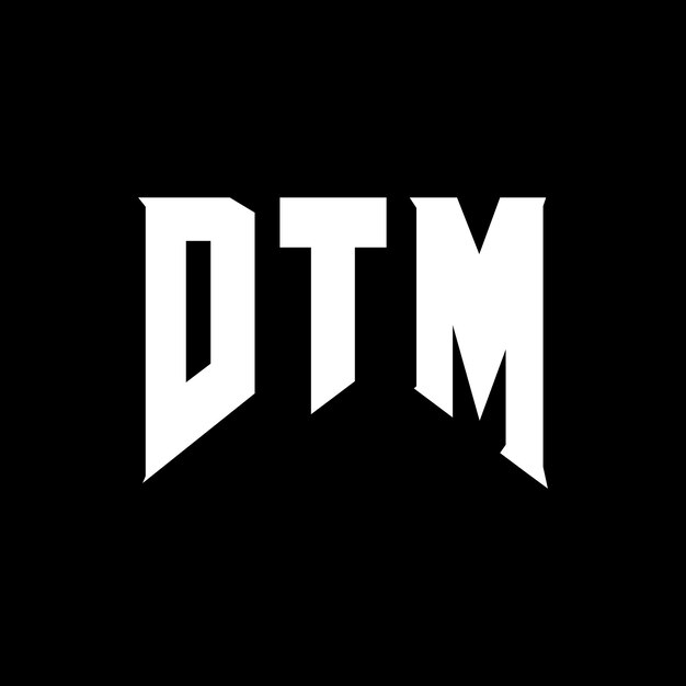 Diseño de logotipo de letra DTM para una empresa de tecnología Diseño del logotipo DTM combinación de colores blanco y negro Logotipo DTM Vector DTM Diseño del icono DTM Alfabeto DTM Tipografía