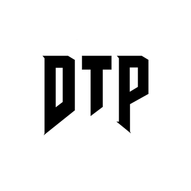 Diseño de logotipo de letra DTP para una empresa de tecnología Diseño del logotipo DTP combinación de colores blanco y negro Logotipo DTP Vector DTP Diseño del icono DTP Alfabeto DTP Tipo de logotipo Diseño
