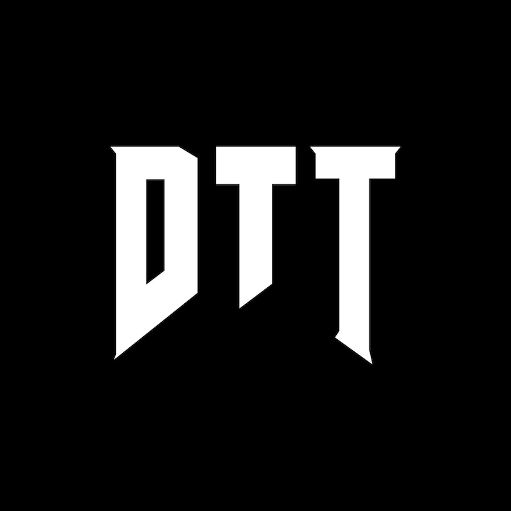 Vector diseño de logotipo de letra dtt para una empresa de tecnología diseño del logotipo dtt combinación de colores blanco y negro logotipo dtt vector dtt diseño del icono dtt alfabeto dtt tipo de diseño del logotipo