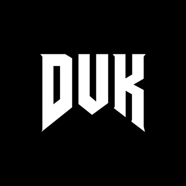 Diseño de logotipo de letra DUK para una empresa de tecnología Diseño del logotipo DUK combinación de colores blanco y negro Logotipo DUK Vector DUK Diseño del icono DUK Alfabeto DUK Tipo de diseño del logotipo