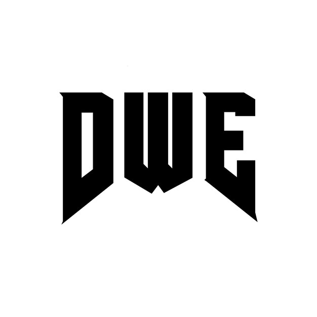 Diseño de logotipo de letra DWE para la empresa de tecnología DWE diseño de logotipo combinación de colores blanco y negro DWE logotipo DWE vector DWE diseño DWE icono DWE alfabeto DWE tipografía diseño del logotipo