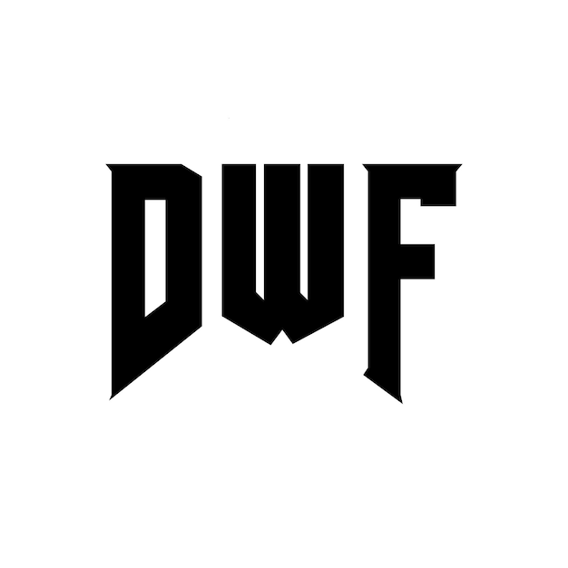 Diseño de logotipo de letra DWF para una empresa de tecnología DWF diseño de logotipo combinación de colores blanco y negro DWF logotipo DWF vector DWF diseño DWF icono DWF alfabeto DWF tipografía diseño de Logotipo