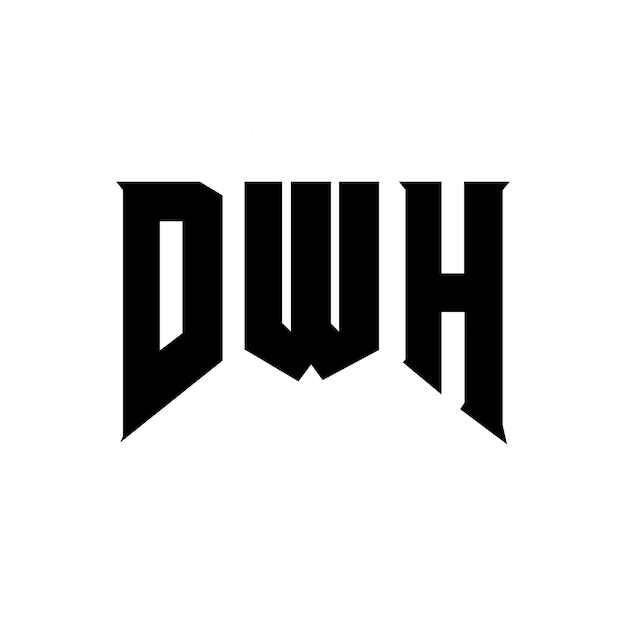 Diseño de logotipo de letra DWH para una empresa de tecnología DWH diseño de logotipo combinación de colores blanco y negro DWH logotipo DWH vector DWH diseño DWH icono DWH alfabeto DWH tipografía diseño de logotip