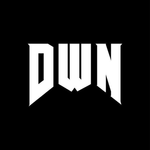 Diseño de logotipo de letra DWN para una empresa de tecnología DWN diseño de logotipo combinación de colores blanco y negro DWN logotipo DWN vector DWN diseño DWN icono DWN alfabeto DWN tipografía diseño de Logotipo