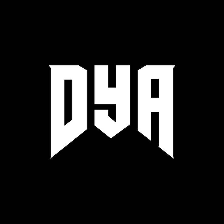 Vector diseño de logotipo de letra dya para la compañía de tecnología dya diseño de logotipo combinación de colores blanco y negro dya logotipo dya vector dya diseño dya icono dya alfabeto dya tipografía diseño del logotipo