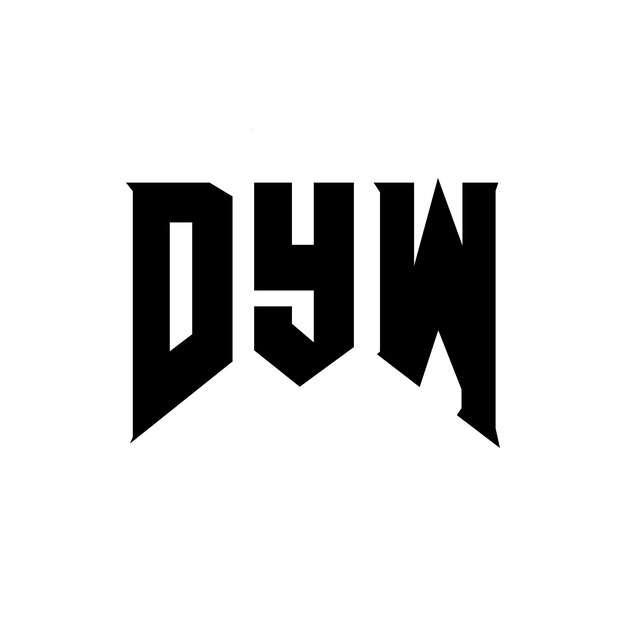 Diseño de logotipo de letra DYW para una empresa de tecnología DYW diseño de logotipo combinación de colores blanco y negro DYW logotipo DYW vector diseño DYW icono DYW alfabeto DYW tipografía diseño del logotipo