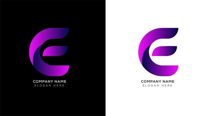 Vector diseño de logotipo de letra e degradado