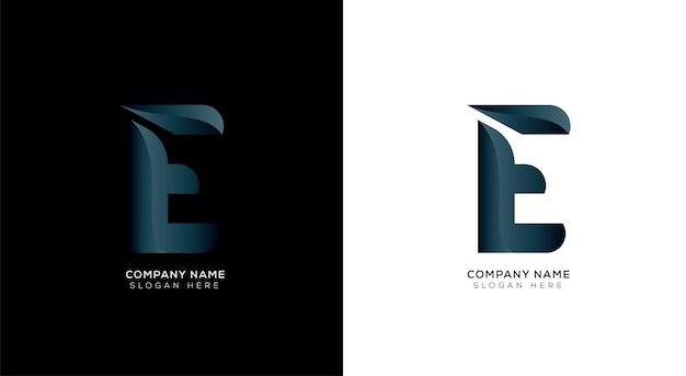 Diseño de logotipo de letra E degradado