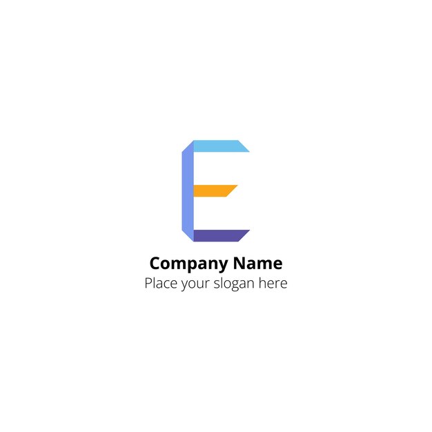 Diseño de logotipo de letra e de diseño plano