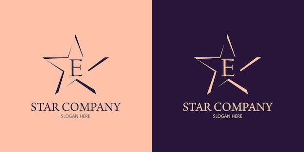 Diseño de logotipo de letra E estrella