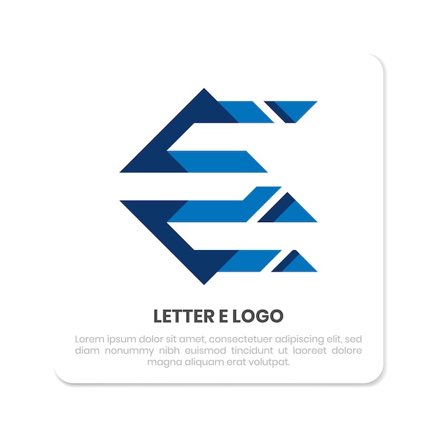 Vector diseño del logotipo de la letra e para las iniciales de la empresa