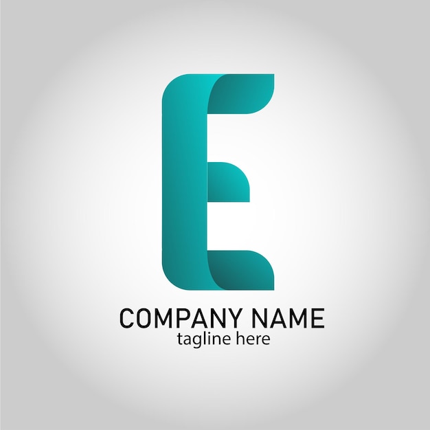 Diseño de logotipo de letra e de onda vectorial