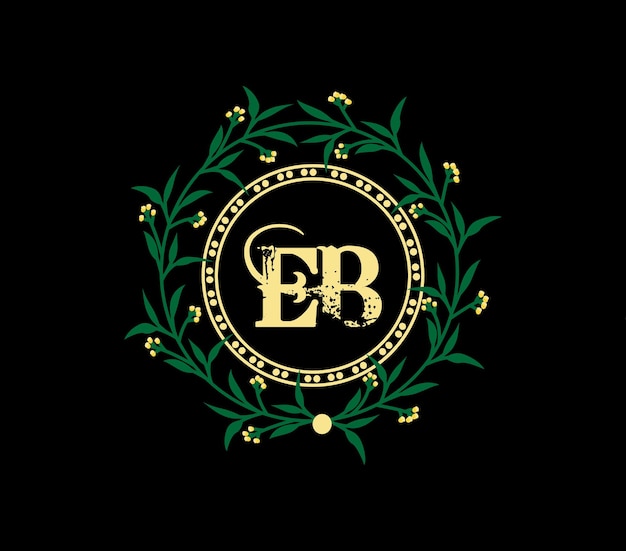 Diseño de logotipo de letra EB con forma de círculo Diseño de logotipo de forma de círculo y cubo EB Negocio de monograma EB