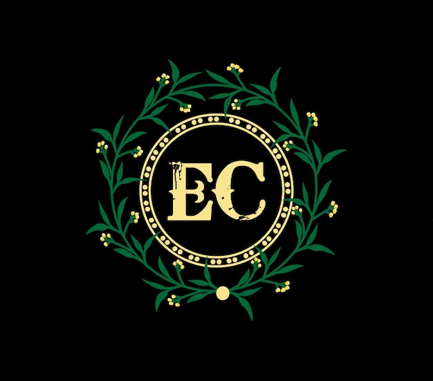 Vector diseño de logotipo de letra ec con forma de círculo diseño de logotipo de forma de círculo y cubo ec negocio de monograma ec