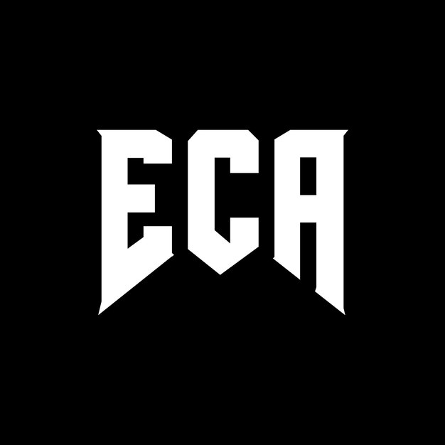 Diseño de logotipo de letra ECA para una empresa de tecnología Diseño del logotipo ECA combinación de colores blanco y negro Logotipo ECA Vector ECA Diseño del icono ECA Alfabeto ECA Tipografía Diseño del Logotipo